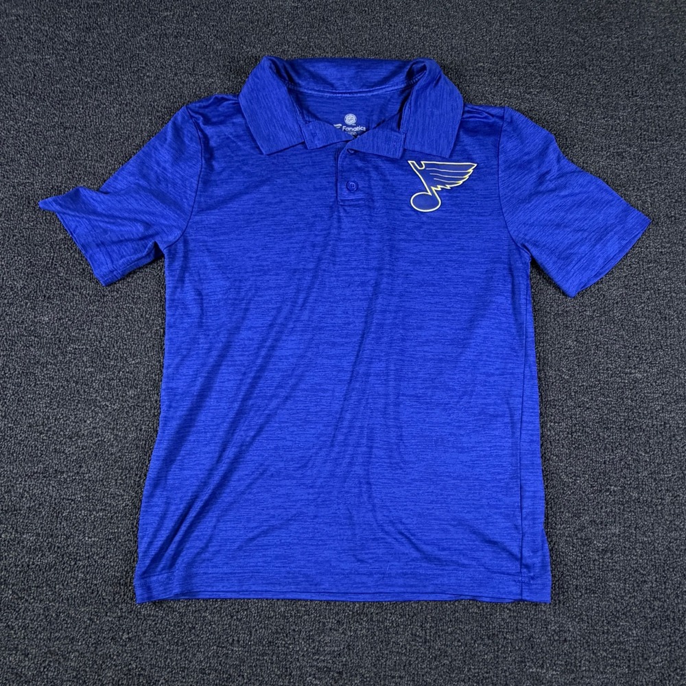 St. Louis Blues Fanatics Polo Mens S Blue NHL Hockey 2G11 EUC